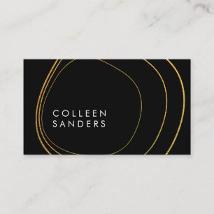 Contemporary Golden Circular Pattern Business Card