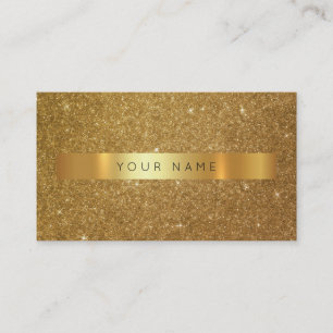 Contemporary Golden Glitter Stripes Vip Glam Business Card
