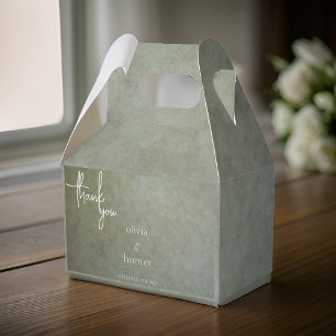 Contemporary Golden Sage Faux Suede Paint Wedding Favour Box