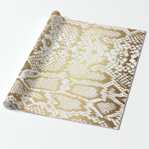 Contemporary Golden White Python Snake Skin Vip Wrapping Paper