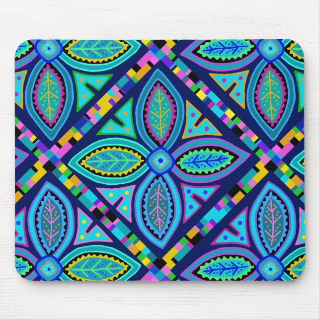 Contemporary Granny Square Flower Mouse Mat (Front)