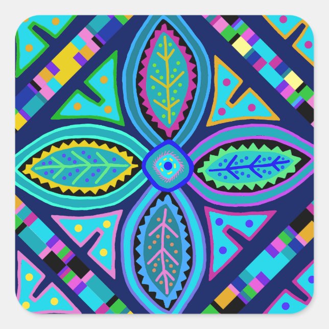 Contemporary Granny Square Flower Sticker (Front)