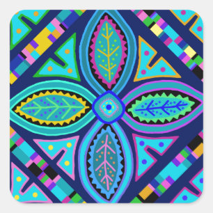 Contemporary Granny Square Flower Sticker