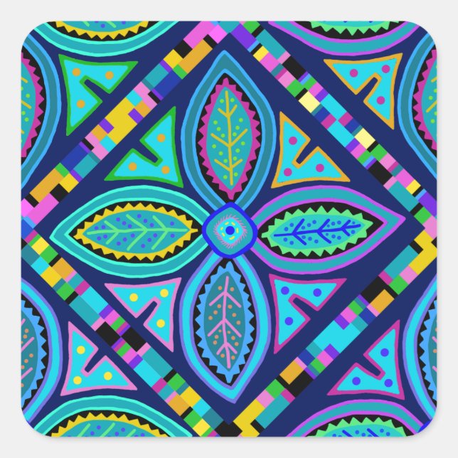 Contemporary Granny Square Flower Sticker (Front)