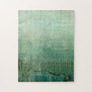 Contemporary Green Watercolor Jigsaw Puzzle