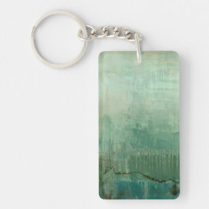 Contemporary Green Watercolor Key Ring