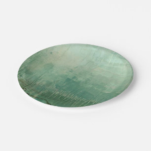 Contemporary Green Watercolor Paper Plate