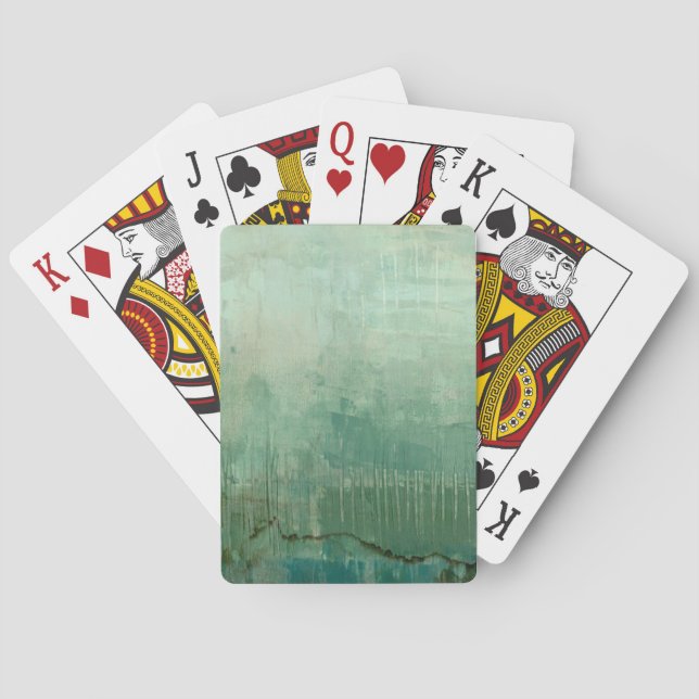 Contemporary Green Watercolor Playing Cards (Back)