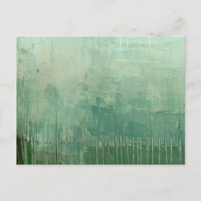 Contemporary Green Watercolor Postcard (Front)