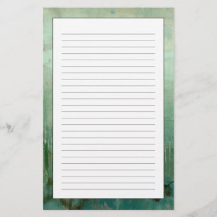 Contemporary Green Watercolor Stationery