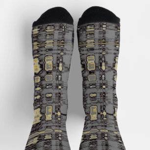 Contemporary Grey and beige plaid Socks