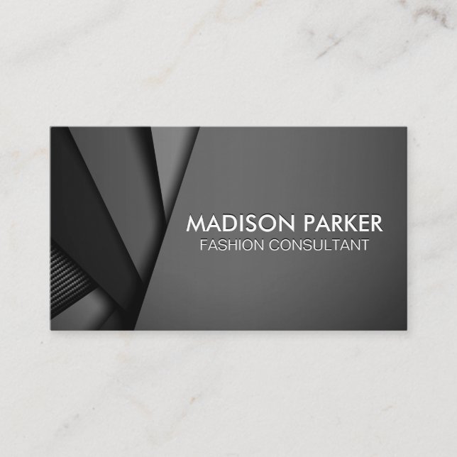 Contemporary Grey Black Background Business Card (Front)