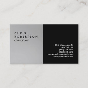 Contemporary Grey Black Creative Business Card