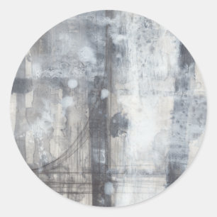Contemporary Grey Painting Classic Round Sticker