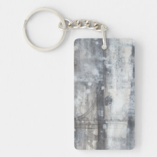 Contemporary Grey Painting Key Ring
