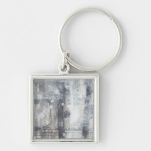 Contemporary Grey Painting Key Ring