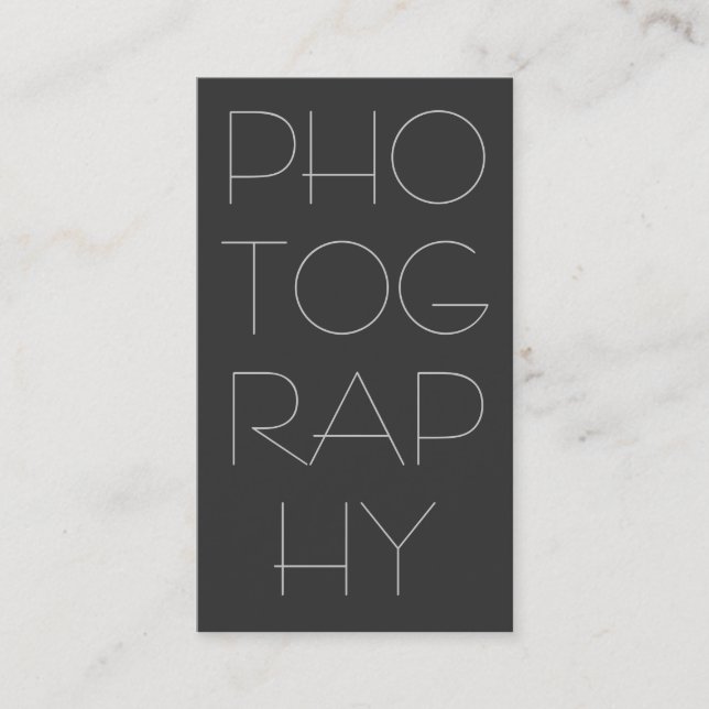 Contemporary Grey Photography Business Card (Front)