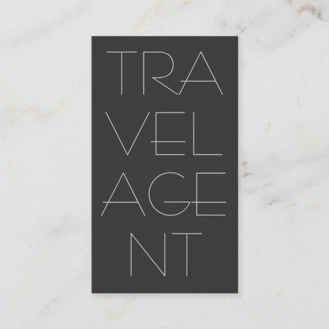 Contemporary Grey Travel Agent Business Card (Front)