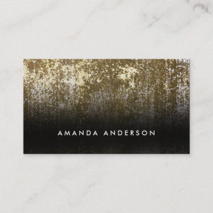 Contemporary Grunge White and Gold Business Card