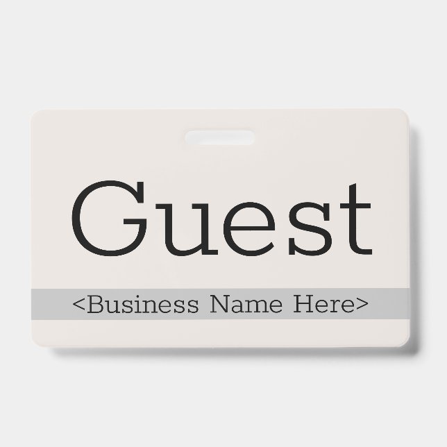 Contemporary "Guest" Badge ID Badge (Front)