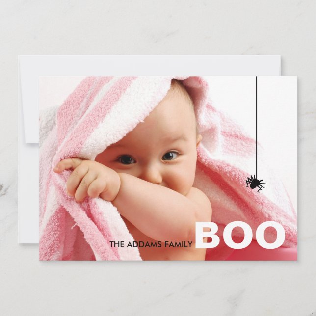 Contemporary Halloween Photo Card (Front)