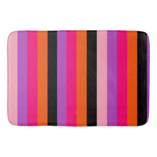 Contemporary Halloween Stripes Bath Mat
