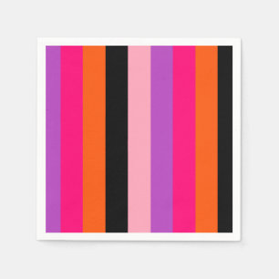 Contemporary Halloween Stripes  Napkin