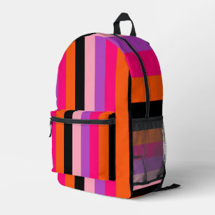 Contemporary Halloween Stripes Printed Backpack
