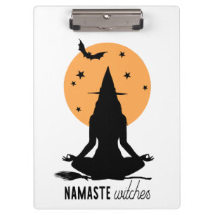 Contemporary Halloween yoga Witch Clipboard