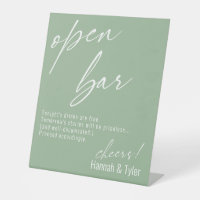 Contemporary Handwriting Funny Sage Green Open Bar