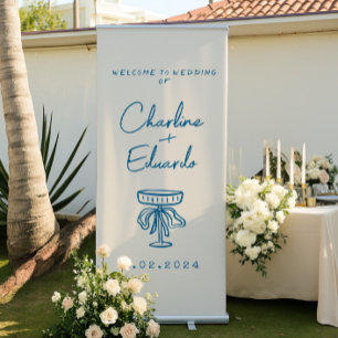 Contemporary Handwriting Retro Wedding Welcome Retractable Banner
