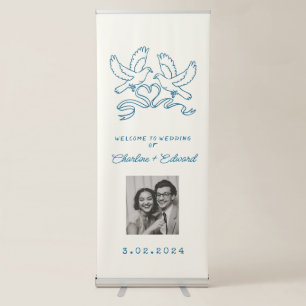 Contemporary Handwriting Retro Wedding Welcome Retractable Banner