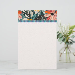 Contemporary Happy Flowers Stationery