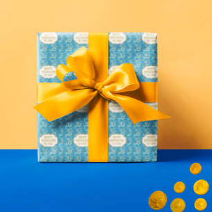 Contemporary Happy Hannukah Star of David  Wrapping Paper