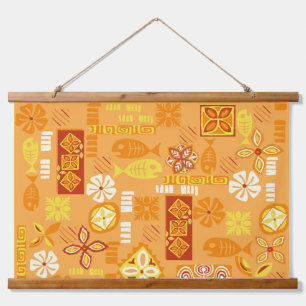Contemporary Hawaiian Icons Hanging Tapestry
