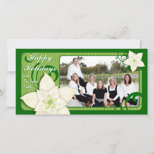 Contemporary Holiday Poinsettia Card