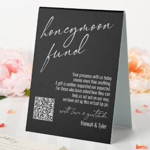 Contemporary Honeymoon Fund QR Code Black