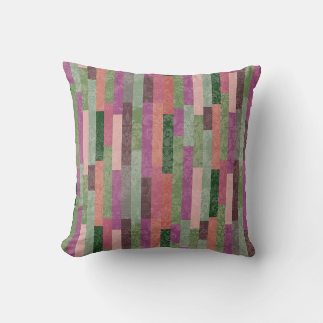 Contemporary Interior Pink Green and Purple Cushion (Front)