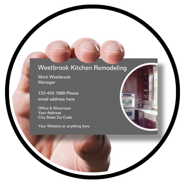 Contemporary Kitchen And Bath Remodeling Business Card (Creator Uploaded)