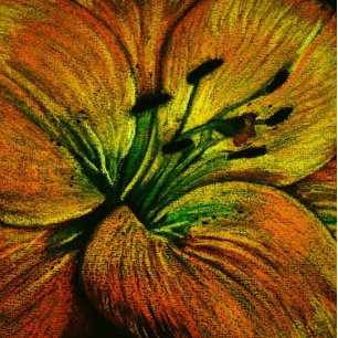contemporary large abstract yellow orange flower cushion