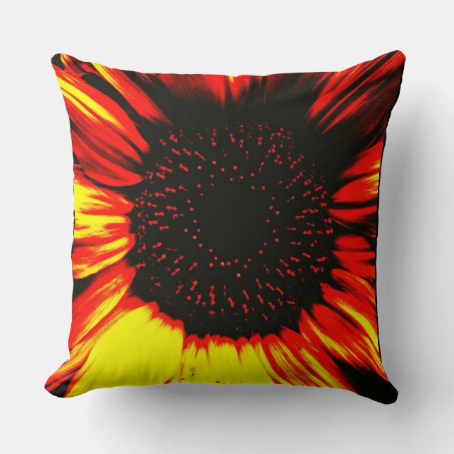 contemporary large sunflower seed head and petals cushion (Front)