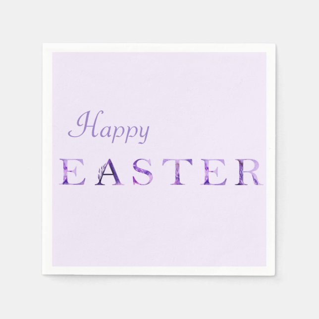 Contemporary Lavender and Purple Easter Napkin (Front)
