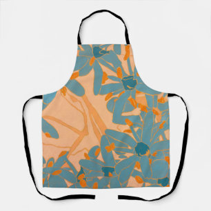 Contemporary Leaf Design in Peach  Apron