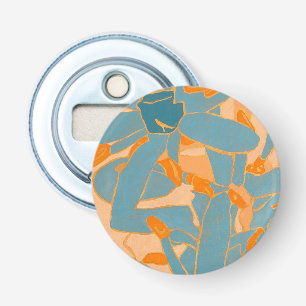 Contemporary Leaf Design in Peach Bottle Opener