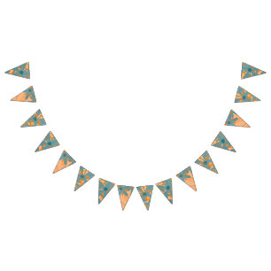 Contemporary Leaf Design in Peach  Bunting