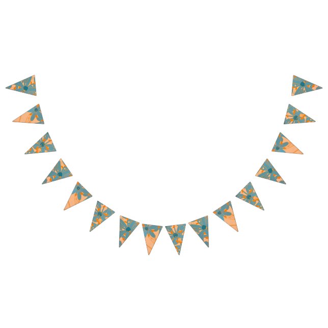Contemporary Leaf Design in Peach  Bunting (All)