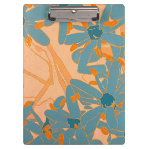 Contemporary Leaf Design in Peach Clipboard