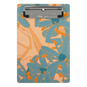 Contemporary Leaf Design in Peach Mini Clipboard