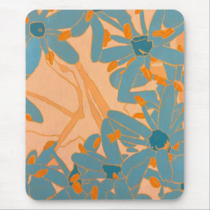 Contemporary Leaf Design in Peach Mouse Mat