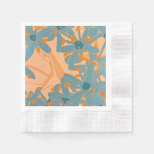 Contemporary Leaf Design in Peach Napkin